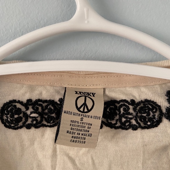 Vintage Lucky Brand Long Sleeve Cropped Top - Picture 2 of 2